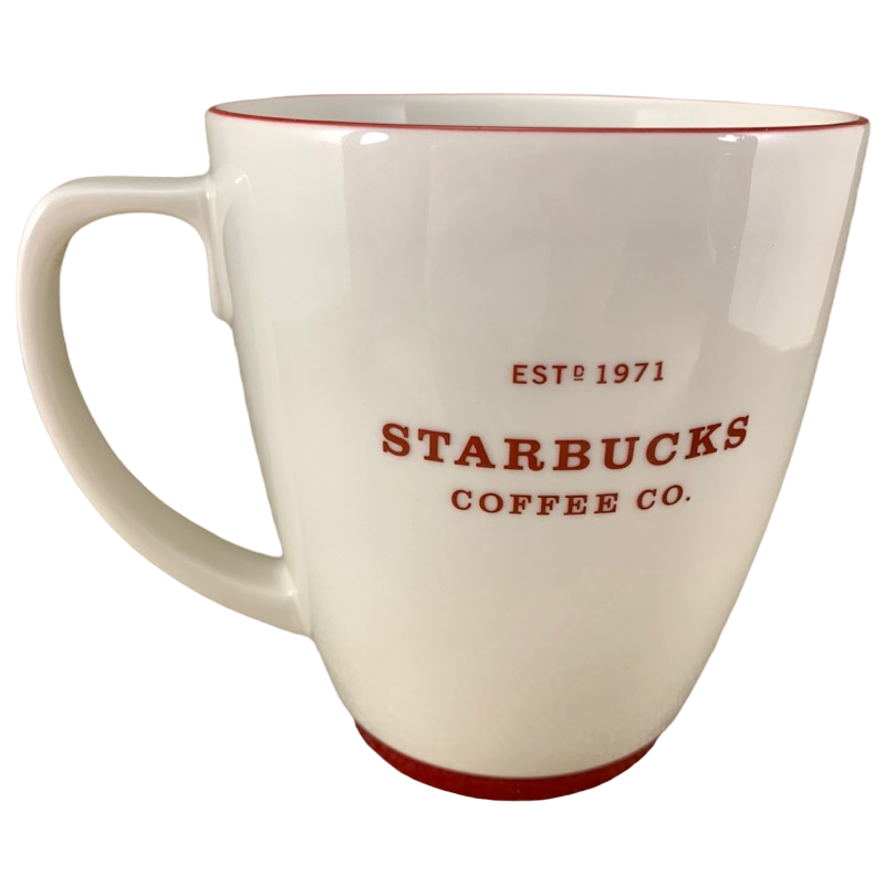 Starbucks Coffee Co. ESTD 1971 With Red Trim Abbey 18oz Mug