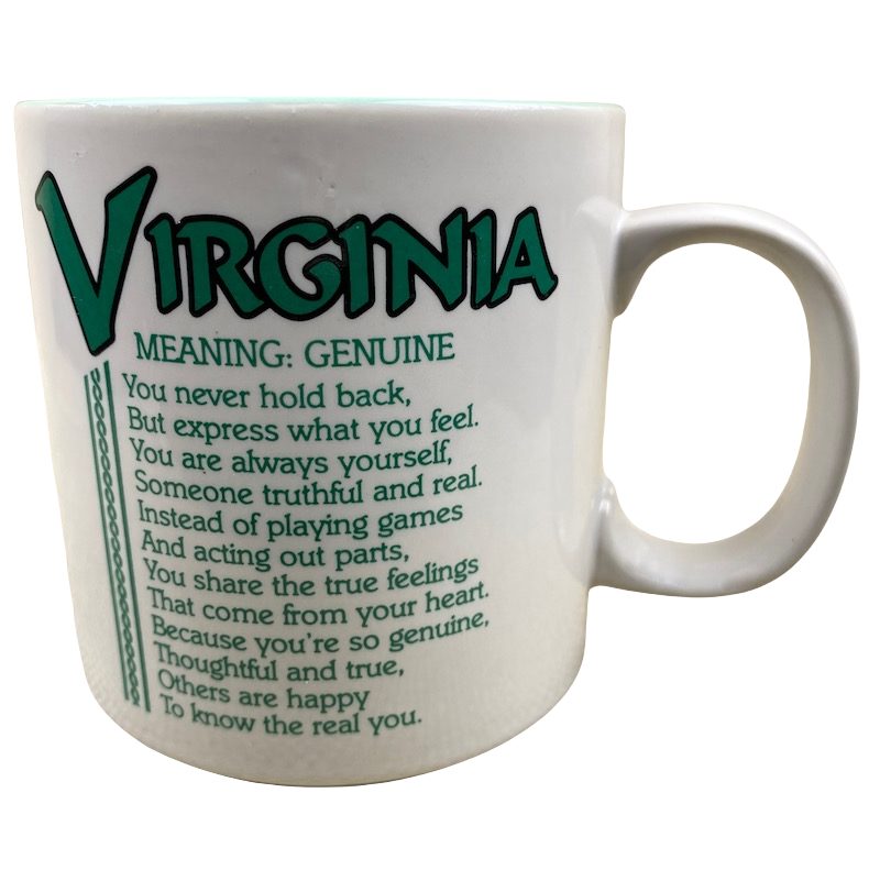 VIRGINIA Poetry Name Green Interior Mug Papel
