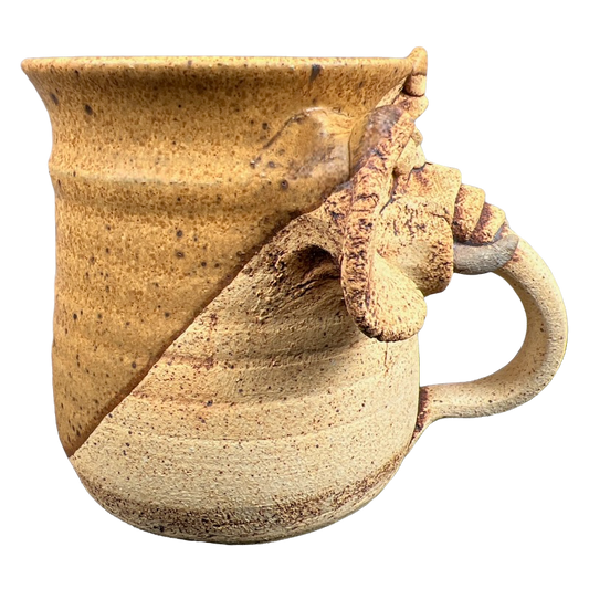 Ugly Face Pottery Signed 3D Elephant Mug