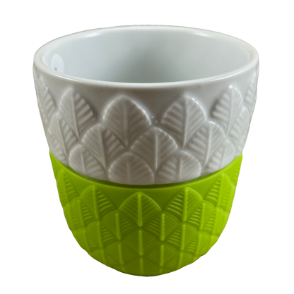 Embossed Leaves Green Silicone Sleeve Handleless Mug Starbucks Teavana
