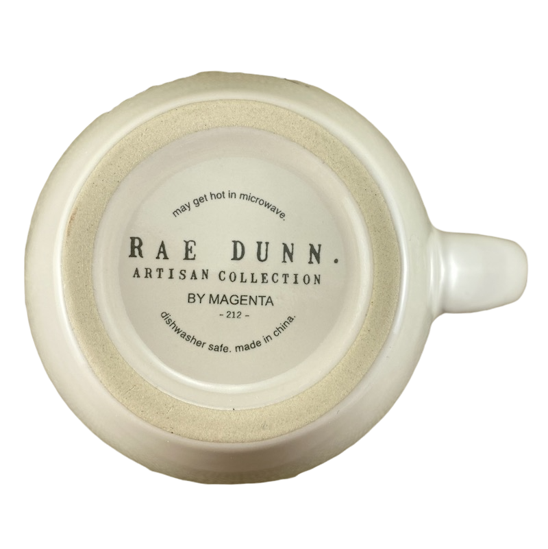 Rae Dunn Hello Fall Rabbit & Squirrel Mug Orange Interior Magenta