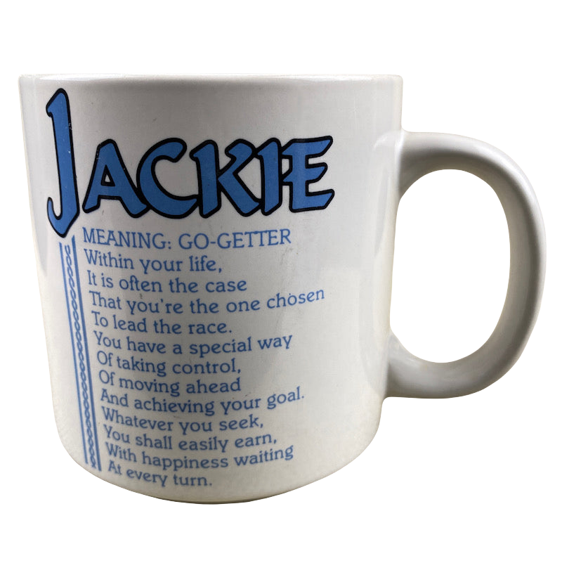 JACKIE Poetry Name Blue Interior Mug Papel
