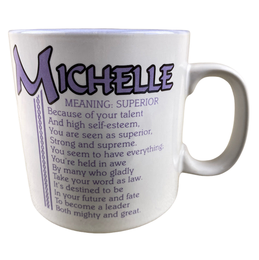 MICHELLE Poetry Name Purple Interior Mug Papel