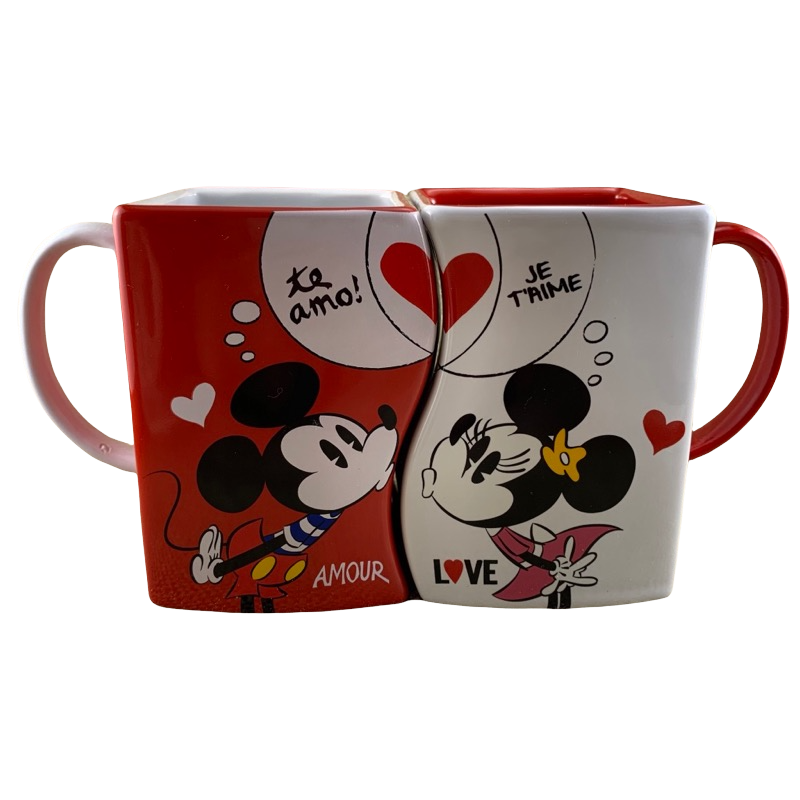 Mickey And Minnie Mouse Holding Hands Christmas Bookends Mug Set Disne – Mug  Barista