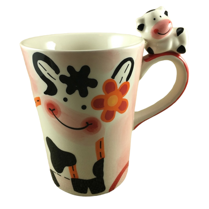 Smiling Cow With Cow On Handle Mug Indra Ceramic