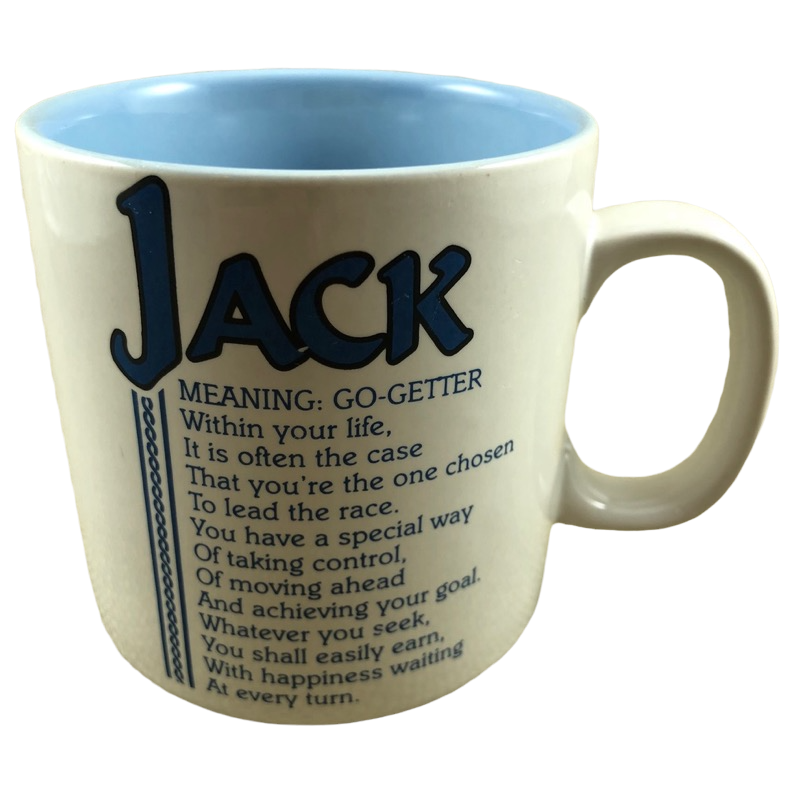JACK Poetry Name Light Blue Interior Mug Papel