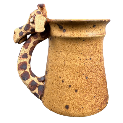 Ugly Face Pottery Signed 3D Giraffe Mug