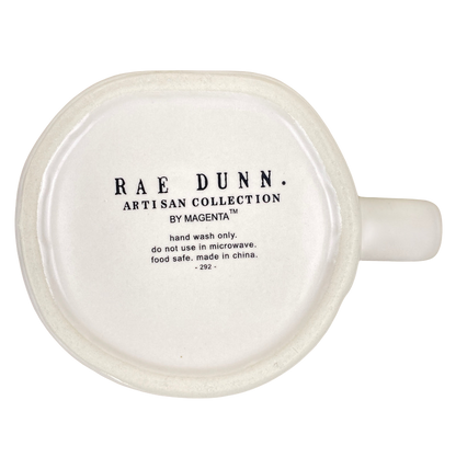Rae Dunn Artisan Collection GEMINI Astrology Zodiac Mug Cream Inside Magenta NEW
