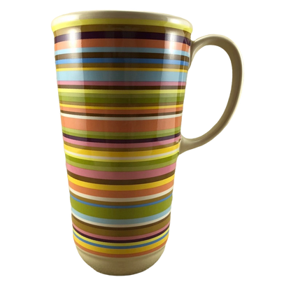 Colorful Stripes Vitrified Pottery Mug Longaberger