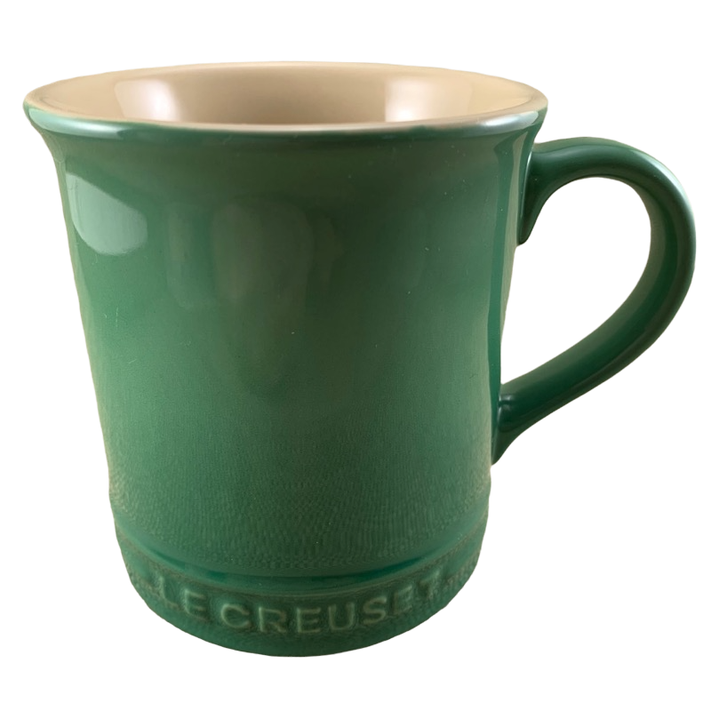 Embossed Logo & Lines Green Mug Le Creuset