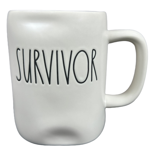 Rae Dunn Artisan Collection SURVIVOR Mug Cream Interior Magenta
