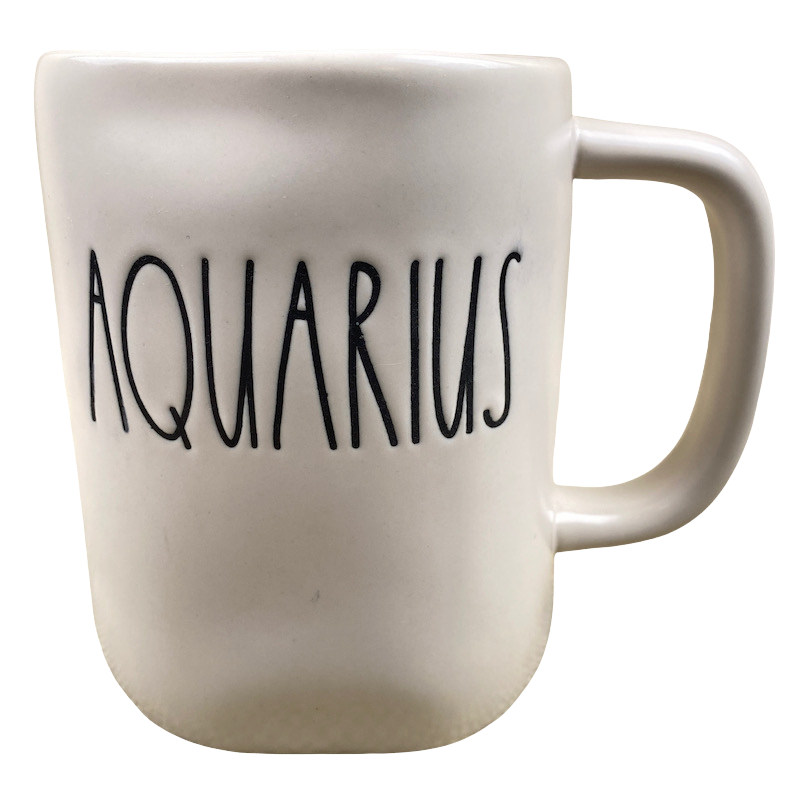 Rae Dunn Artisan Collection AQUARIUS Astrology Zodiac Mug Cream Inside Magenta NEW