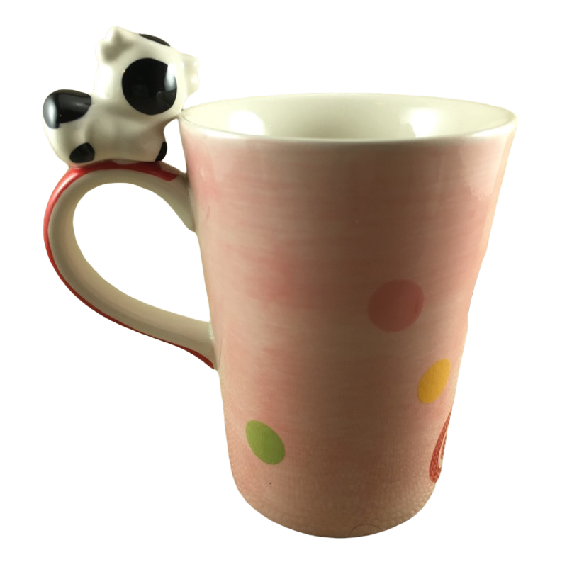 Smiling Cow With Cow On Handle Mug Indra Ceramic