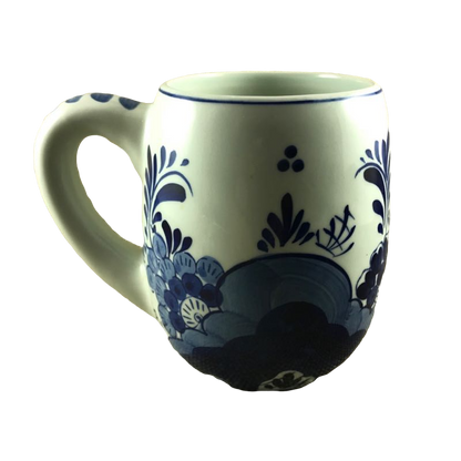 Windmill And Floral Handpainted Mug Delfts Blauw