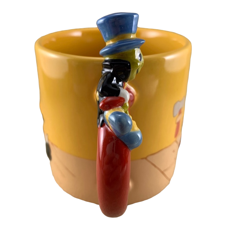 Pinocchio Jiminy Cricket Figaro Embossed shops Disney Store 25th Anniversary Mug