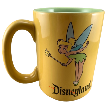 Tinker Bell Walt Disneyland Yellow Mug Green Interior Disney