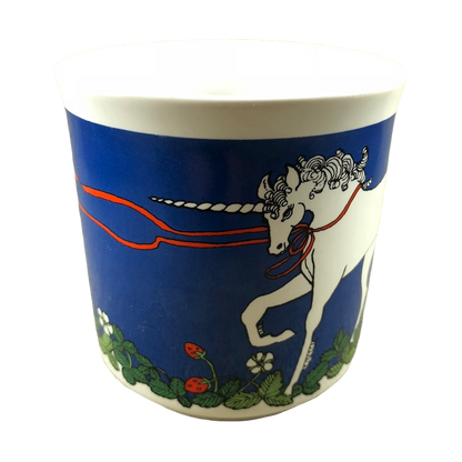 White Unicorn Among Flowers And Strawberries Mug Recycled Paper Products