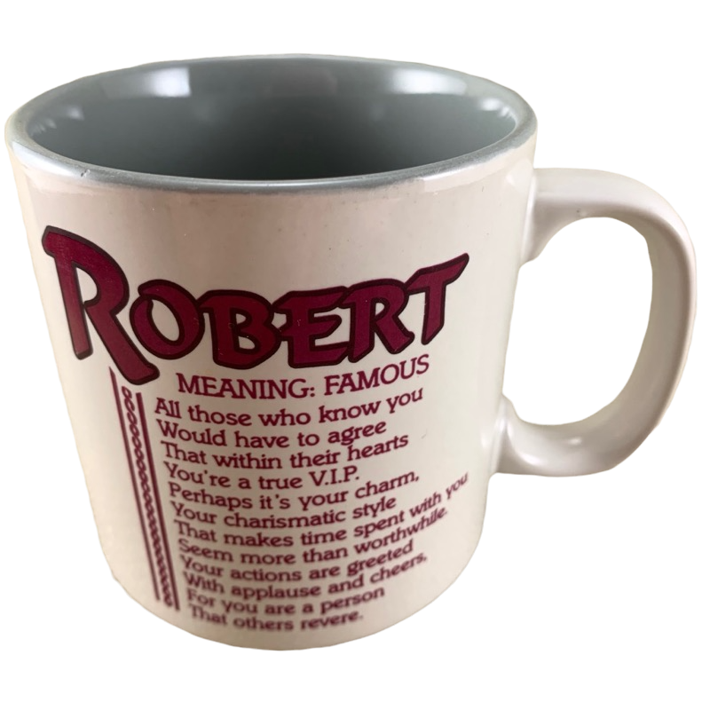 ROBERT Poetry Name Gray Interior Mug Papel