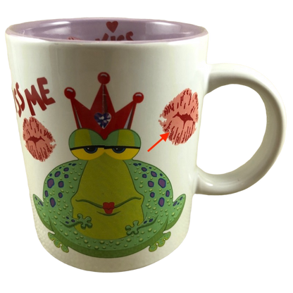 Kiss Me Frog Wearing Crown With Lips And Lavender Interior Mug