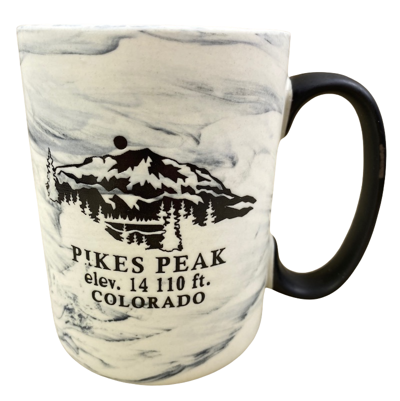Pikes Peak Elev. 14110 Ft. Colorado Etched Marble Mug