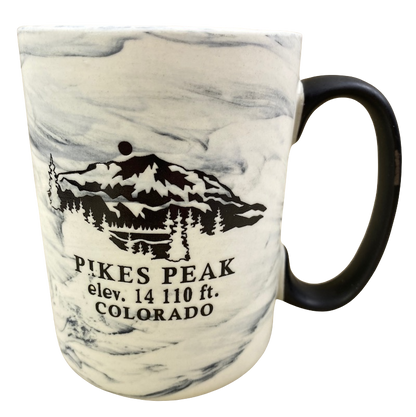 Pikes Peak Elev. 14110 Ft. Colorado Etched Marble Mug