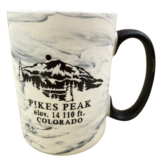 Pikes Peak Elev. 14110 Ft. Colorado Etched Marble Mug