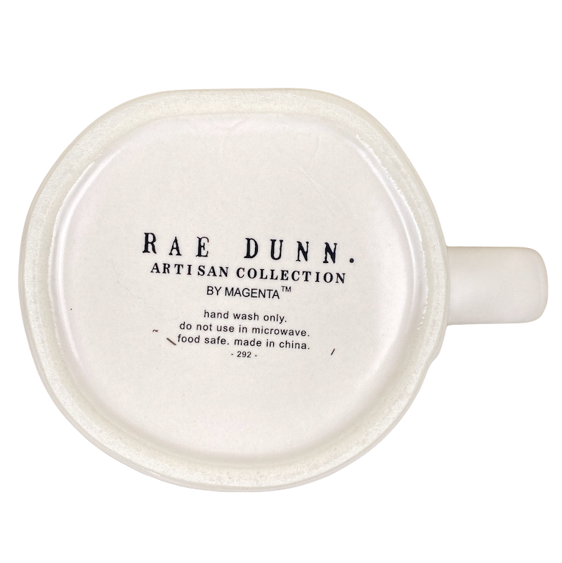 Rae Dunn Artisan Collection AQUARIUS Astrology Zodiac Mug Cream Inside Magenta NEW
