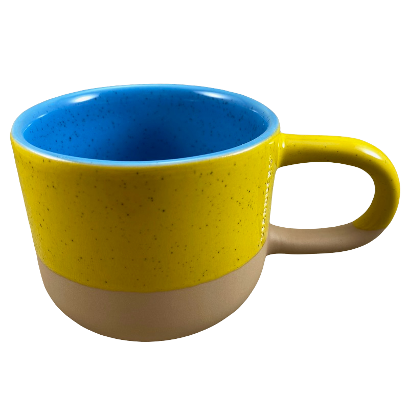Speckled Yellow And Terra Cotta Long Handle 12oz Mug Starbucks