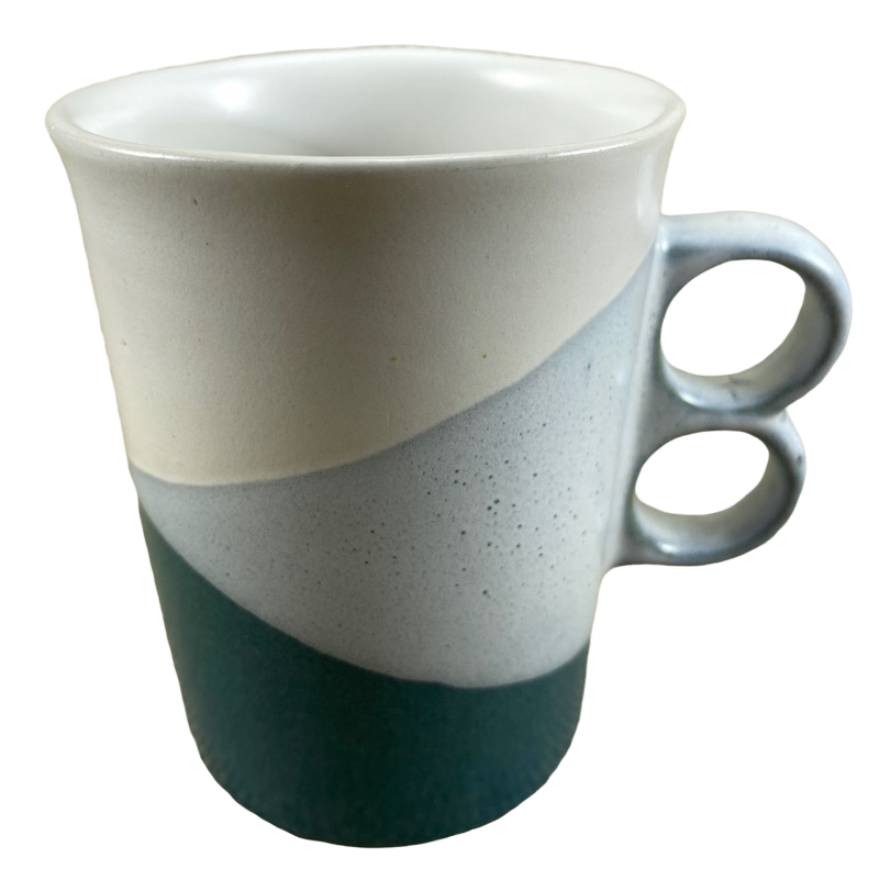 Dual Trigger Tri-Tone Green Blue Cream #1340 Mug Bennington Pottery