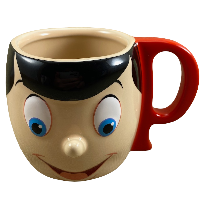 Pinocchio 3D Figural Head With P Handle Mug Disney Store