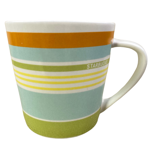 Blue Orange Green Yellow Horizontal Stripes 14oz Mug 2005 Starbucks