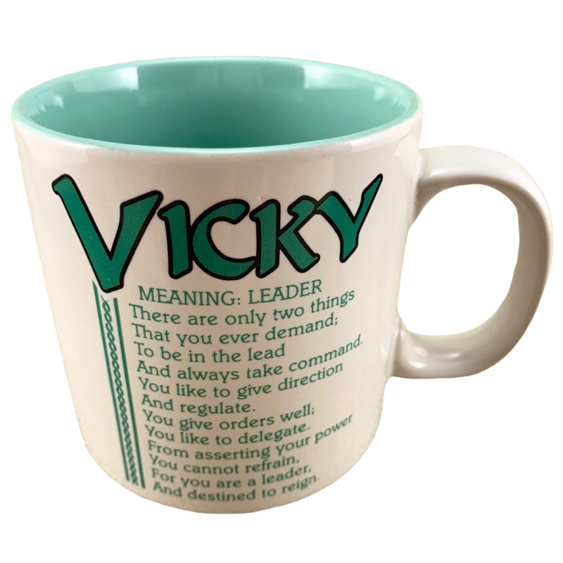 VICKY Poetry Name Mug Green Interior Papel