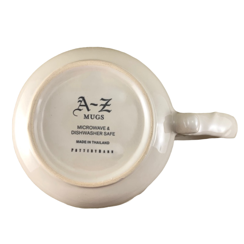 A-Z Letter "M" Monogram Initial Mug Pottery Barn