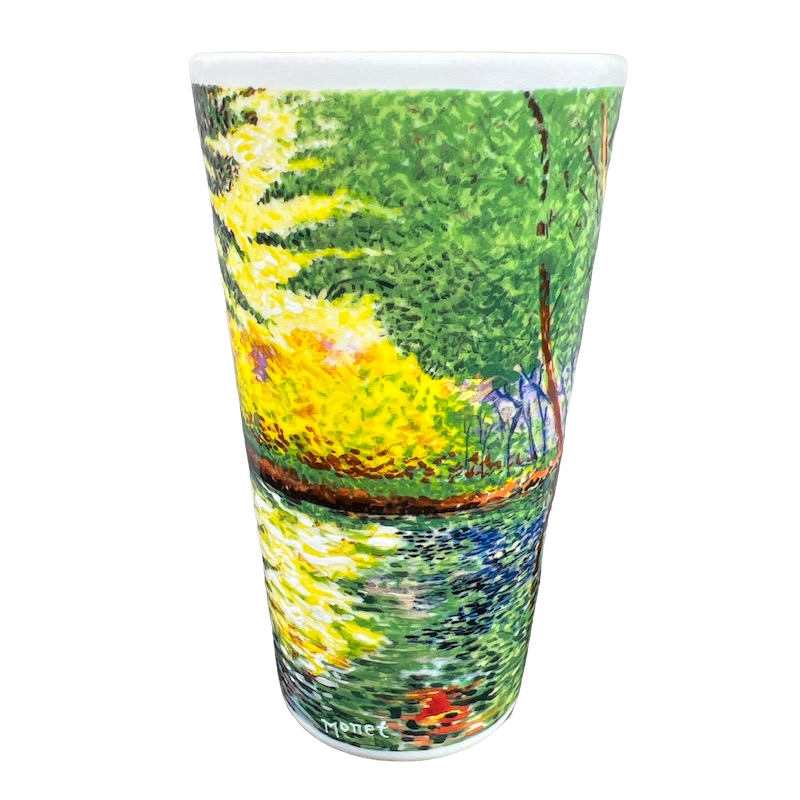 Claude Monet Trees And Flowers Reflecting On Water D Burrows Chaleur Travel Mug