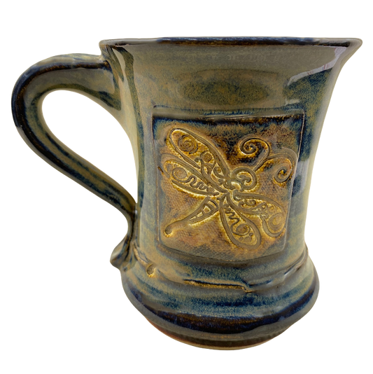 Dragonfly Etched & Embossed Hand Thrown Mug