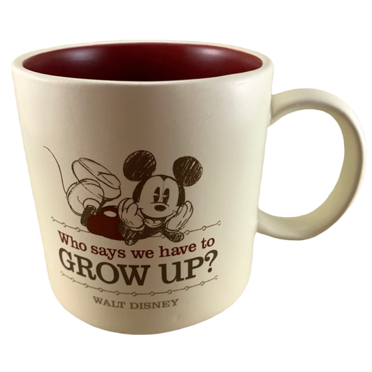 Who Says We Have To Grow Up Mickey Mouse Mug Disney Hallmark