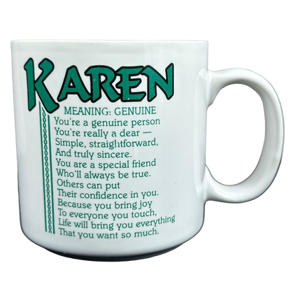 KAREN Poetry Name Green Interior Mug Papel