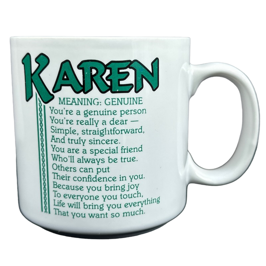 KAREN Poetry Name Green Interior Mug Papel