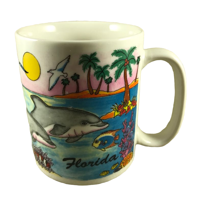Florida Dolphins Ocean And Seagulls Mug American Gift Collector Series