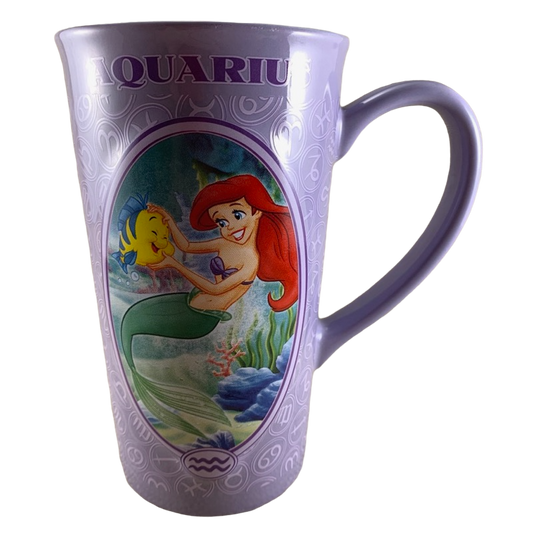 Ariel The Little Mermaid Astrology Zodiac Aquarius Tall Mug Disney Store