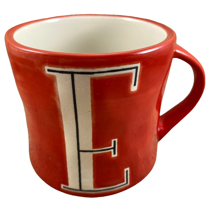 Colorway Hand Painted Letter "E" Monogram Initial Mug Anthropologie