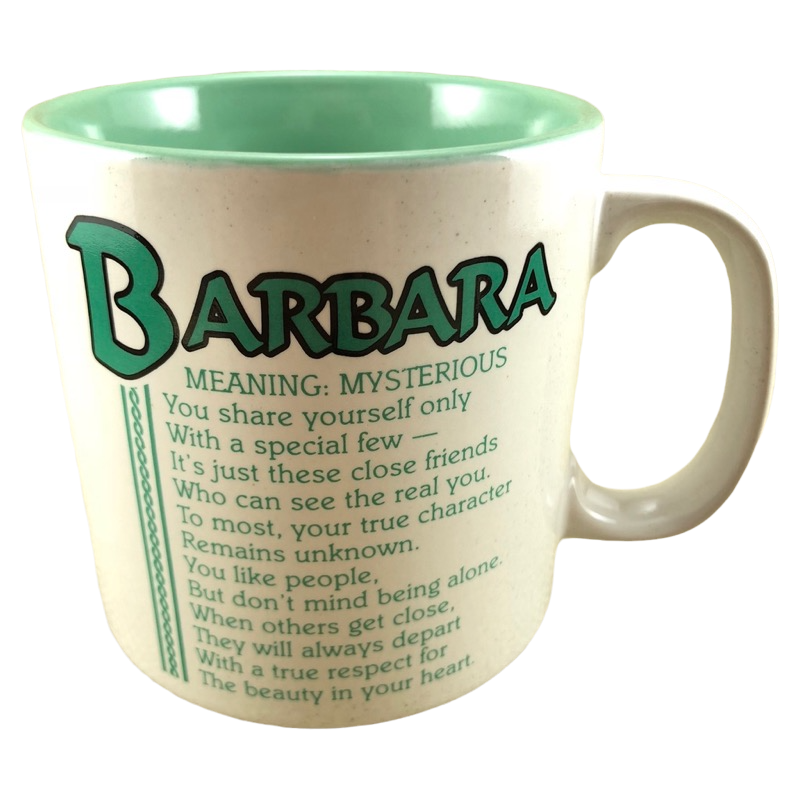 BARBARA Poetry Name Green Interior Mug Papel