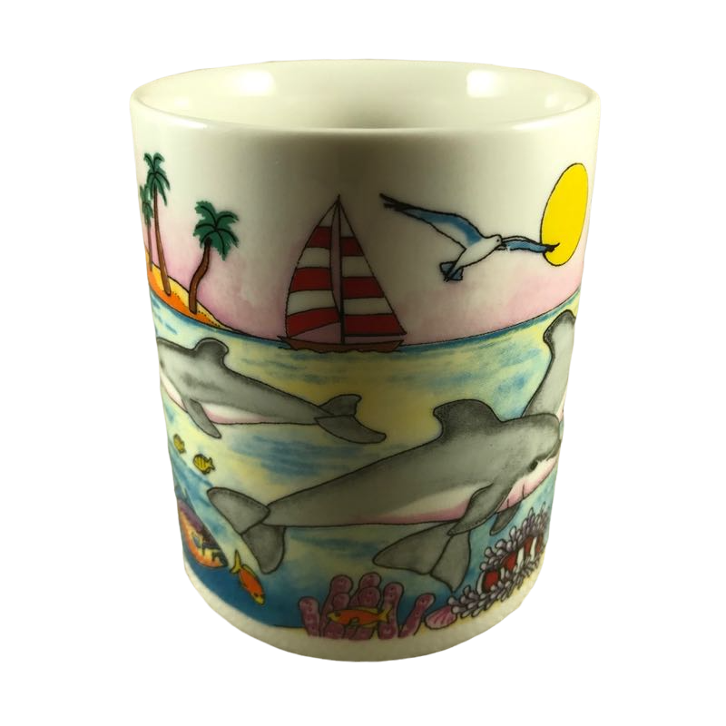 Florida Dolphins Ocean And Seagulls Mug American Gift Collector Series