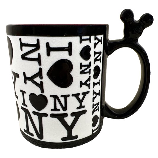 I Love New York Mickey Mouse Figural 3D Handle Embossed Mug Disney Store