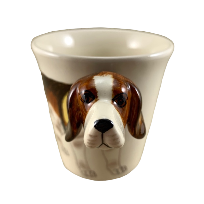 Beagle 3D Figural Head Handle Mug