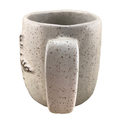 Embossed Snowflake Speckled Mug Onion River Pottery