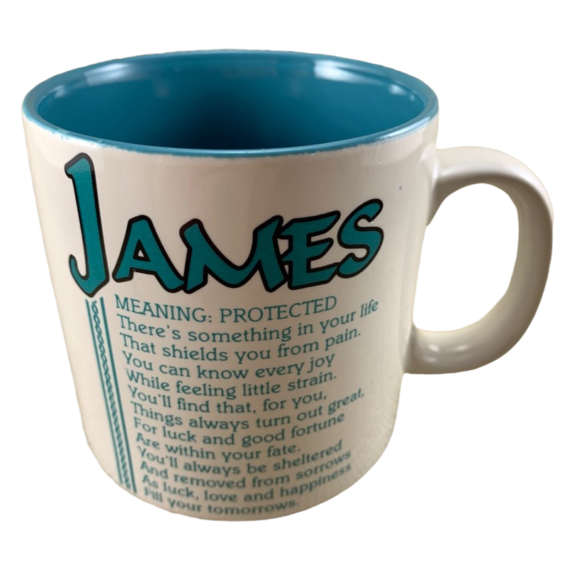 JAMES Poetry Name Teal Interior Mug Papel