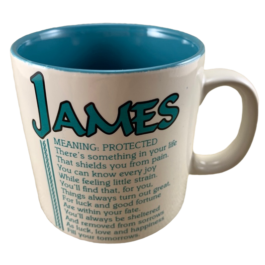 JAMES Poetry Name Teal Interior Mug Papel