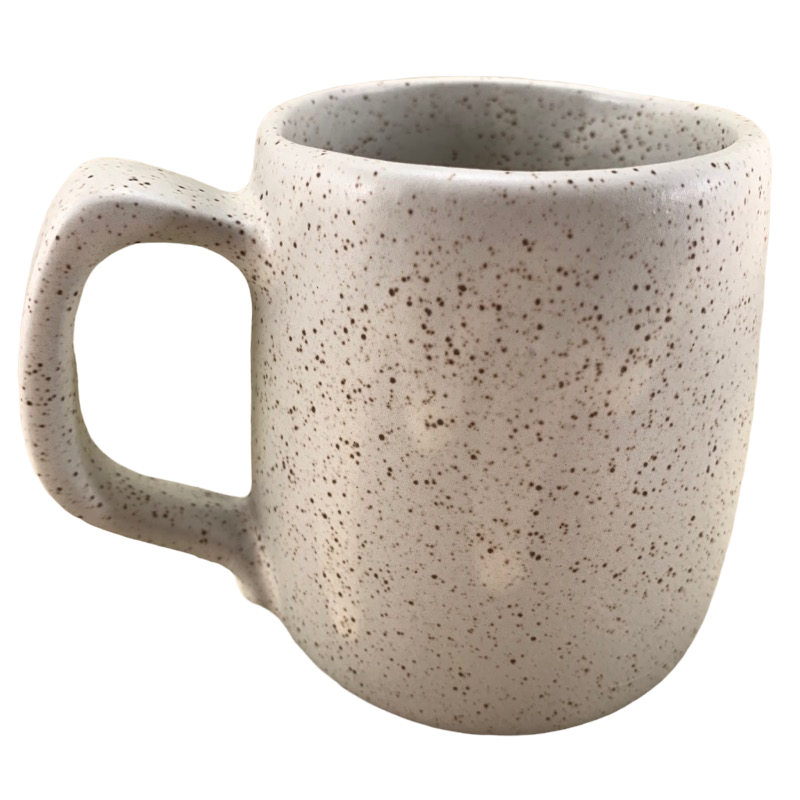 Embossed Snowflake Speckled Mug Onion River Pottery