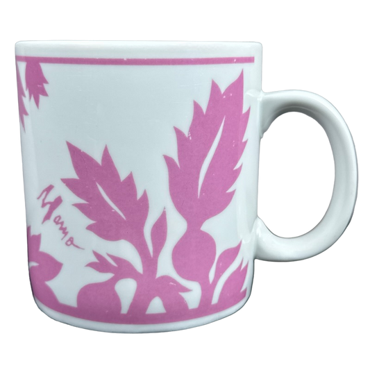 ULU Mamo Pink Floral Mug With Pink Trim Worldwide Distributors